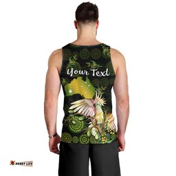 (Custom Personalised) Australia Men Tank Top Golden Wattle Mix Cockatoo And Map