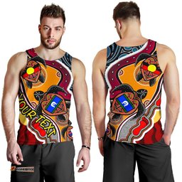 Custom Men's Tank Top - Australia Aboriginal Dots With Turtle and NAIDOC Flags