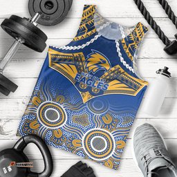 West Coast Football Men Tank Top Eagles Aboriginal Mix Polynesian Pattern