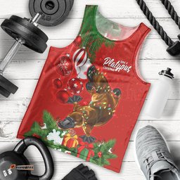 Personalised Platypus Lover Men Tank Top Australia Merry Christmas Aboriginal