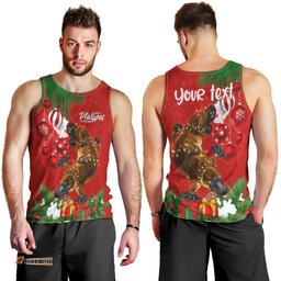 Personalised Platypus Lover Men Tank Top Australia Merry Christmas Aboriginal