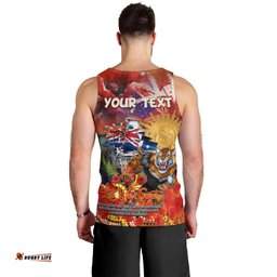 Personalised Australia Rugby Tigers ANZAC Men Tank Top Wests Scratch Style
