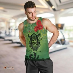 Custom Raiders Rugby ANZAC Men Tank Top Canberra The Military Soldiers