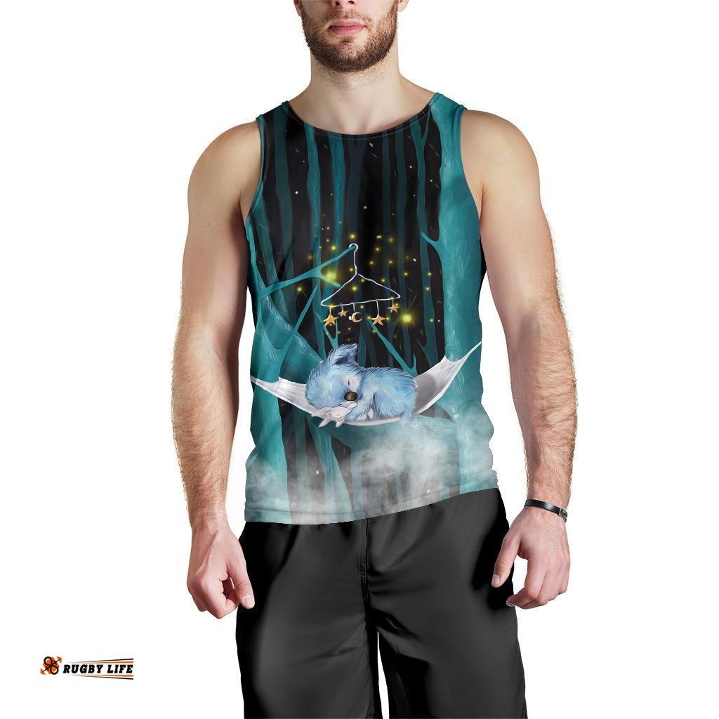 Men Tank Top - Koala Mens Tank Sleeping In Forest