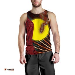 Aboriginal  Men's Tank Top - Indigenous Snake Sun Dot Painting
