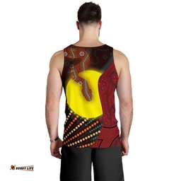 Aboriginal  Men's Tank Top - Indigenous Snake Sun Dot Painting