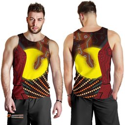 Aboriginal  Men's Tank Top - Indigenous Snake Sun Dot Painting