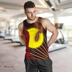 Aboriginal  Men's Tank Top - Indigenous Snake Sun Dot Painting