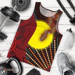 Aboriginal  Men's Tank Top - Indigenous Snake Sun Dot Painting