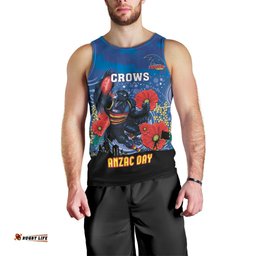 Custom Crows Football ANZAC Men Tank Top Gallipoli Camouflage With Poppies