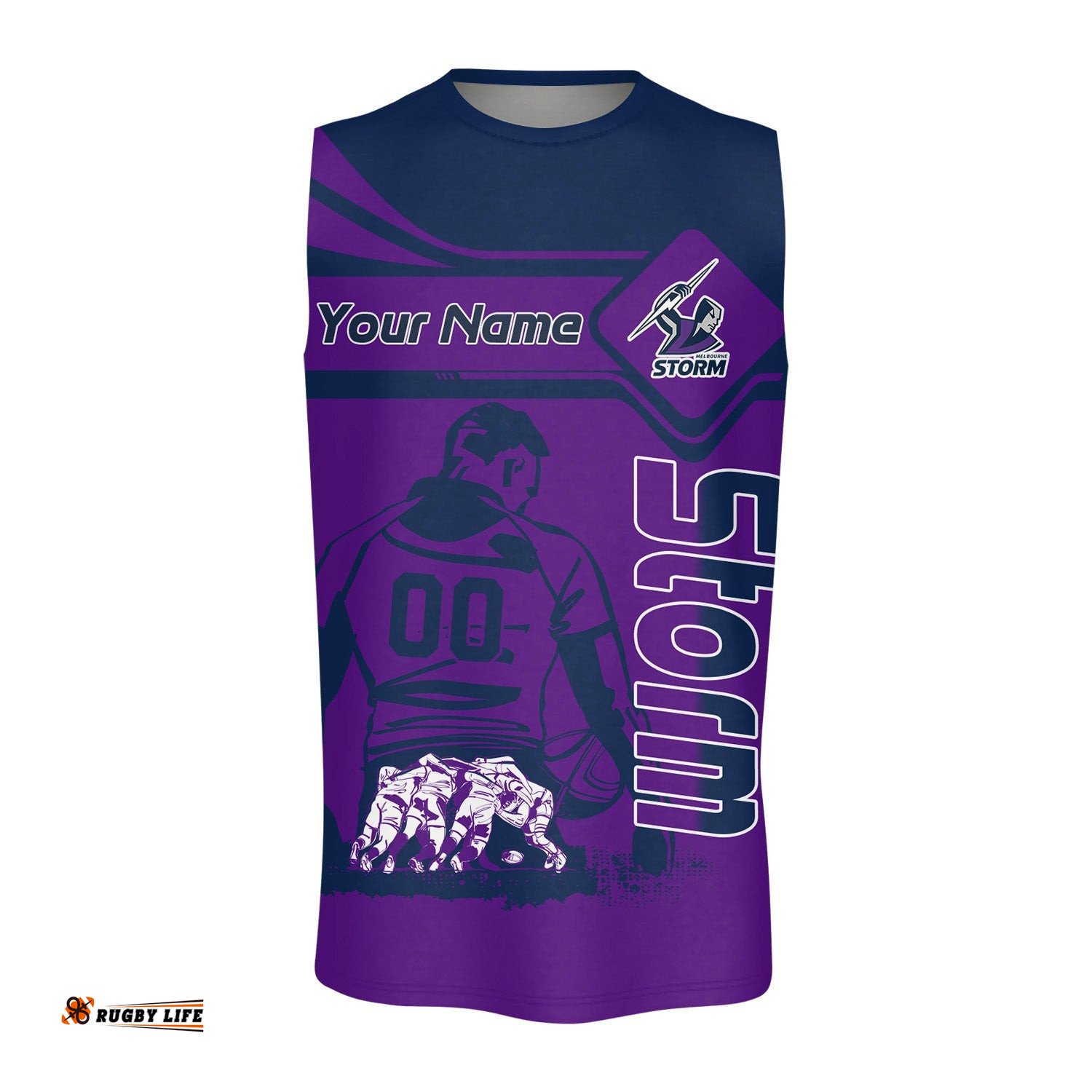 Melbourne Storm Oneck Tank Top Personalized Pentagon Style- NRL