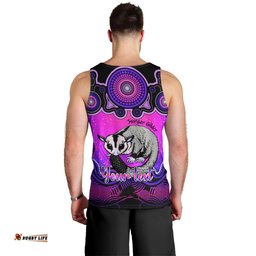 Personalised Australia Gemini Sugar Gilder Zodiac Men Tank Top Auz Astrology Aboriginal - Magenta