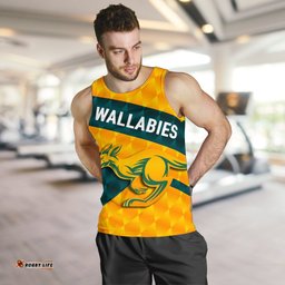 Wallabies Men Tank Top Sporty Style