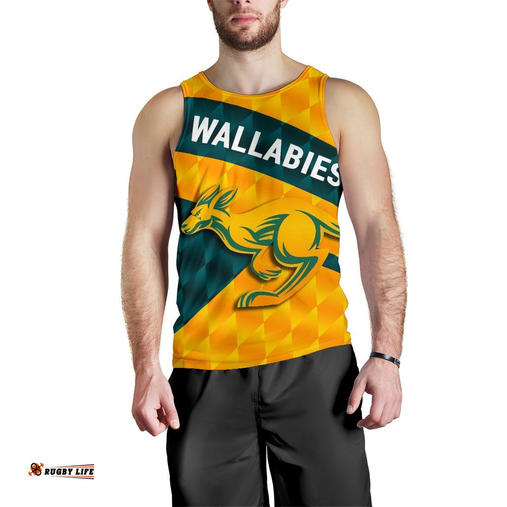 Wallabies Men Tank Top Sporty Style