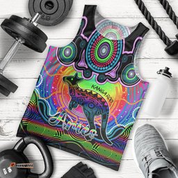 Personalised Australia Aries Kangaroo Zodiac Men Tank Top Auz Astrology Aboriginal - Rainbow