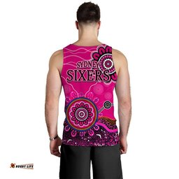 Sydney Sixers Men Tank Top Cricket Indigenous Aboriginal