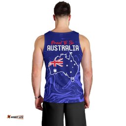 Proud To Be Australia Day Men Tank Top Kangaroo with Flag Color