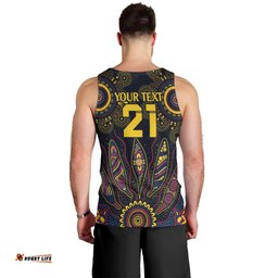 Custom Adelaide Football Men Tank Top With Crow Aboriginal Art Style