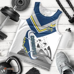 Custom Australia Day Cowboys Men Tank Top NRL 2024 Sydney Opera House With Map