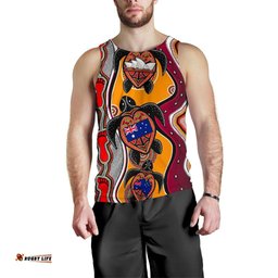 Tank Top - Turtle Tank Aboriginal Patterns - Men