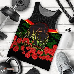 Panthers Anzac Day Men Tank Top - Indigenous Art -