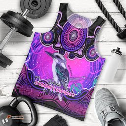 Personalised Australia Sagittarius Kookaburra Zodiac Men Tank Top Auz Astrology Aboriginal - Magenta