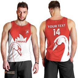 Personalised Sydney Swans Football Men Tank Top Go Swannies Sporty Style
