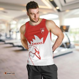Personalised Sydney Swans Football Men Tank Top Go Swannies Sporty Style