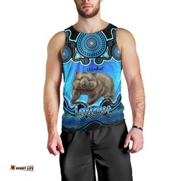 Personalised Australia Taurus Wombat Zodiac Men Tank Top Auz Astrology Aboriginal - Aqua