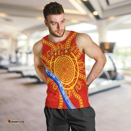 Suns Football Men Tank Top Royal Gold Coast