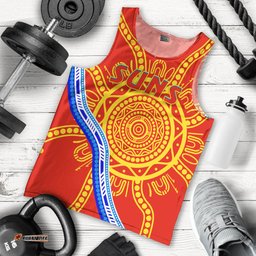Suns Football Men Tank Top Royal Gold Coast