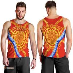 Suns Football Men Tank Top Royal Gold Coast