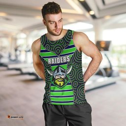 NRL - Raiders Men Tank Top Mix Dot Aboriginal