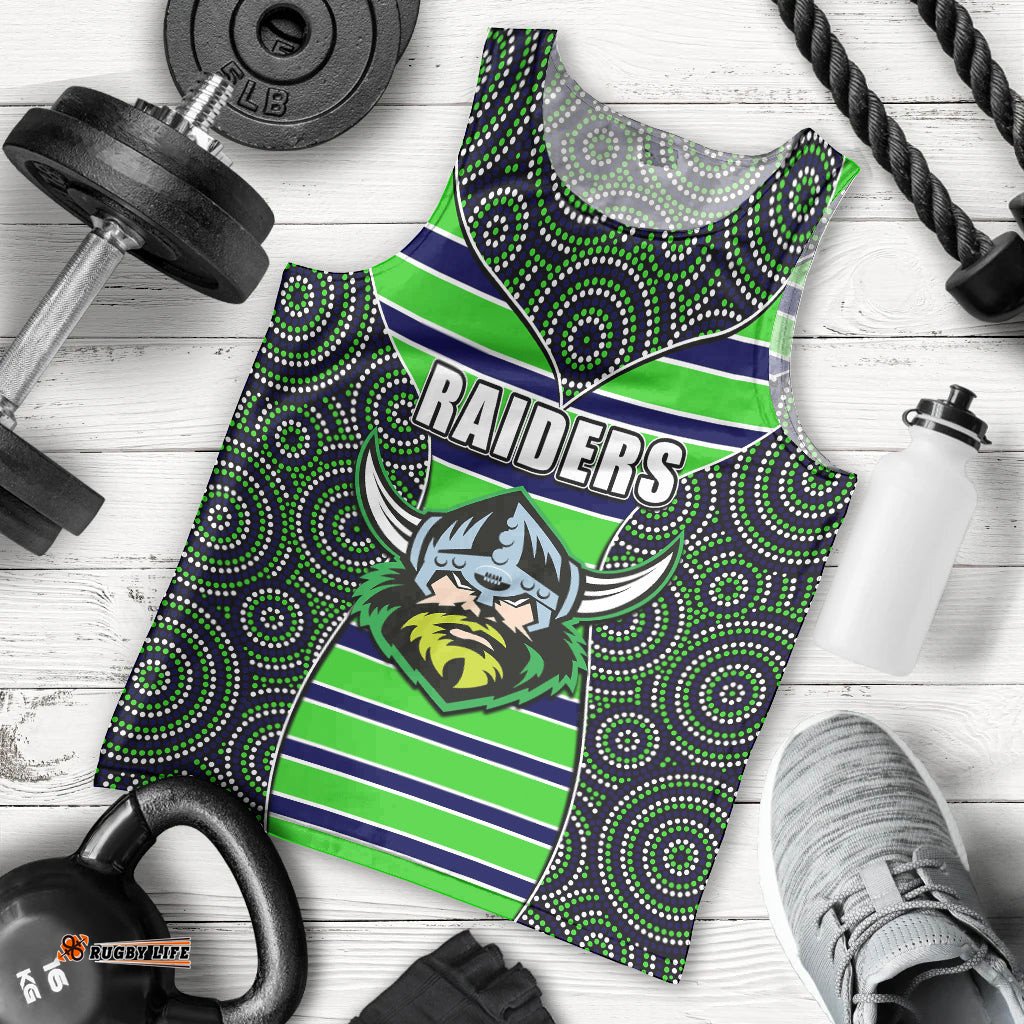 NRL - Raiders Men Tank Top Mix Dot Aboriginal