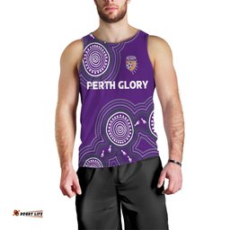 (Custom Personalised) Perth Glory Men Tank Top - Indigenous Dot Painting Art -