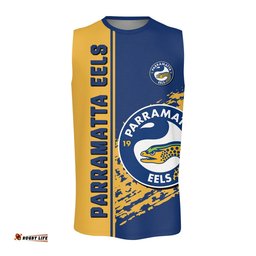 Parramatta Eels O-neck Tank Top Quarter Style - NRL
