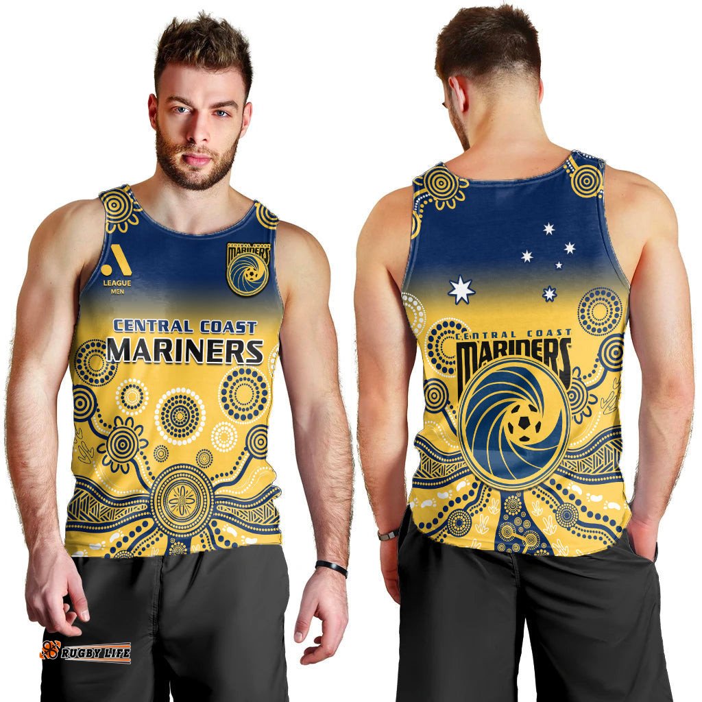 Central Coast Football Men Tank Top A League Men Mariners 2004 Indigenous Gradient Style