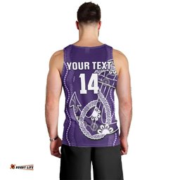 (Custom Text And Number) Dockers Football Men Tank Top Fremantle Anchor Mix Aboriginal Pattern Dynamic Style