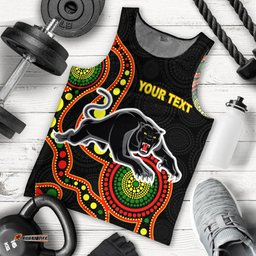 (Custom Personalised) Panthers Men Tank Top - Aboriginal Dot Painting -