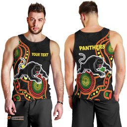 (Custom Personalised) Panthers Men Tank Top - Aboriginal Dot Painting -