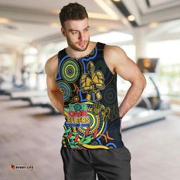 Titans Rugby Aboriginal Art Men Tank Top NAIDOC Indigenous Tribal