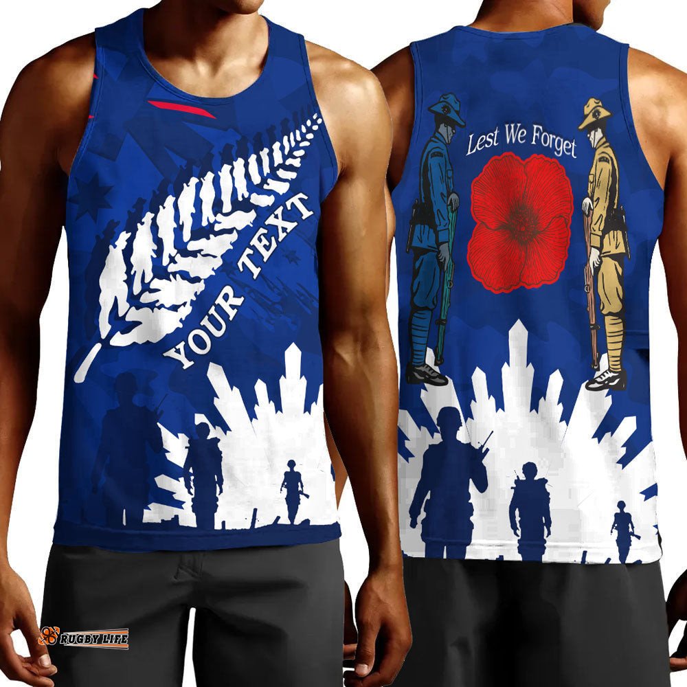 Vibe Hoodie Clothing - (Custom) Australia Anzac Camouflage Mix Fern Men Tank Top