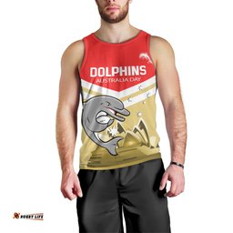Custom Australia Day Dolphins Men Tank Top NRL 2024 With Sydney Opera House