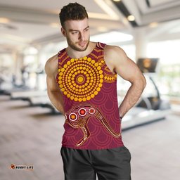 Aboriginal Men's Tank Top - Aboriginal Kangaroo