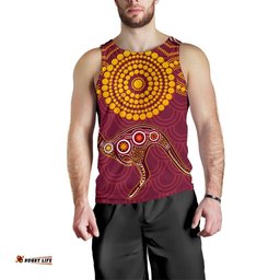 Aboriginal Men's Tank Top - Aboriginal Kangaroo