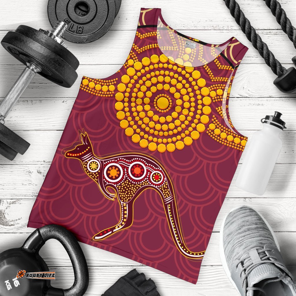 Aboriginal Men's Tank Top - Aboriginal Kangaroo