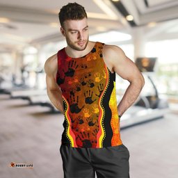 Men Tank Top - Aboriginal Patterns Men Tank Golden Style