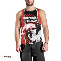 NRL Combine Dolphins and Dragons Men Tank Top Sporty Style