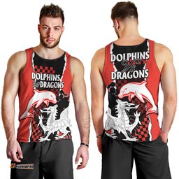 NRL Combine Dolphins and Dragons Men Tank Top Sporty Style