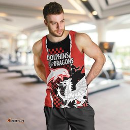 NRL Combine Dolphins and Dragons Men Tank Top Sporty Style
